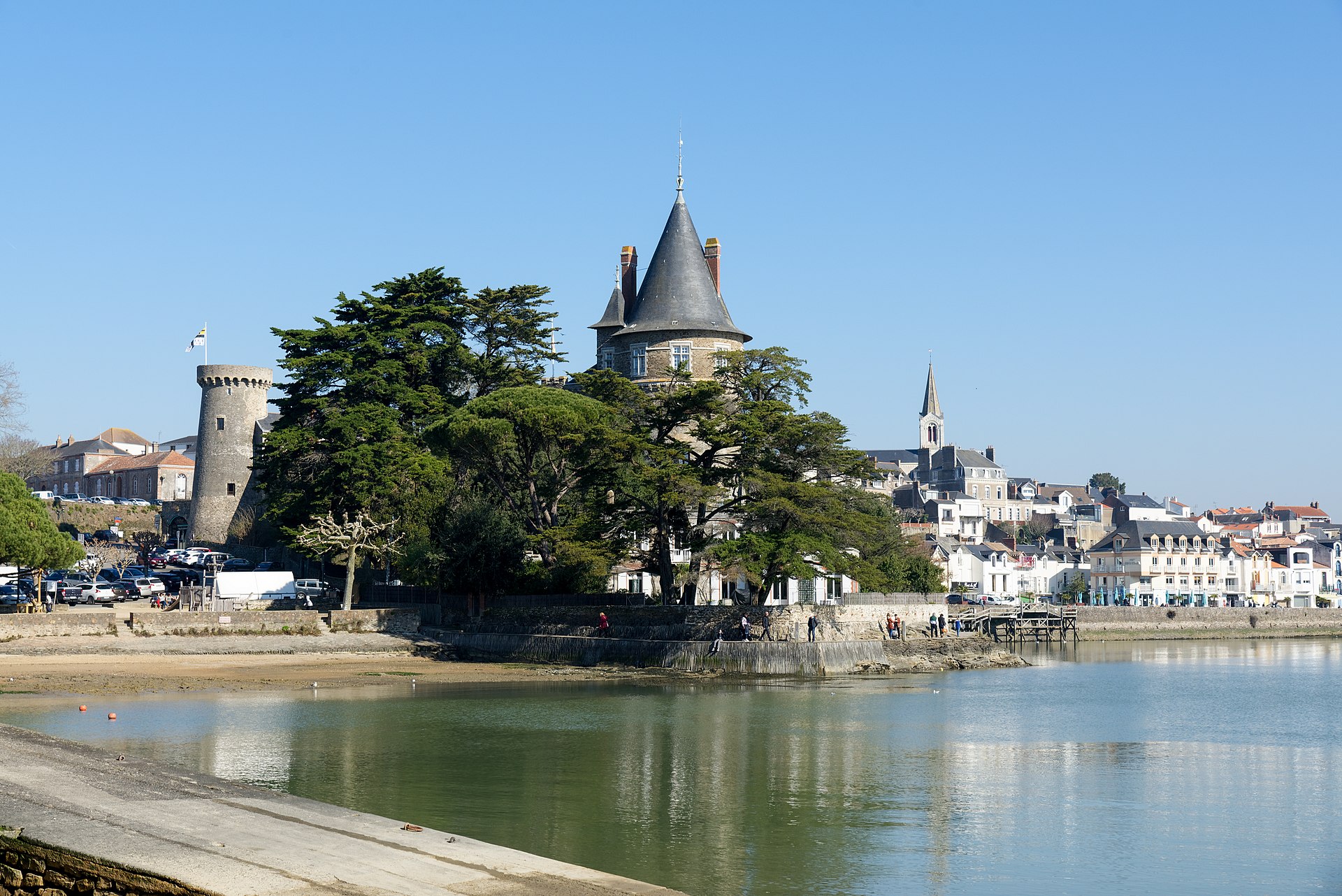 Vue panoramique sur l'océan et la côte de Pornic